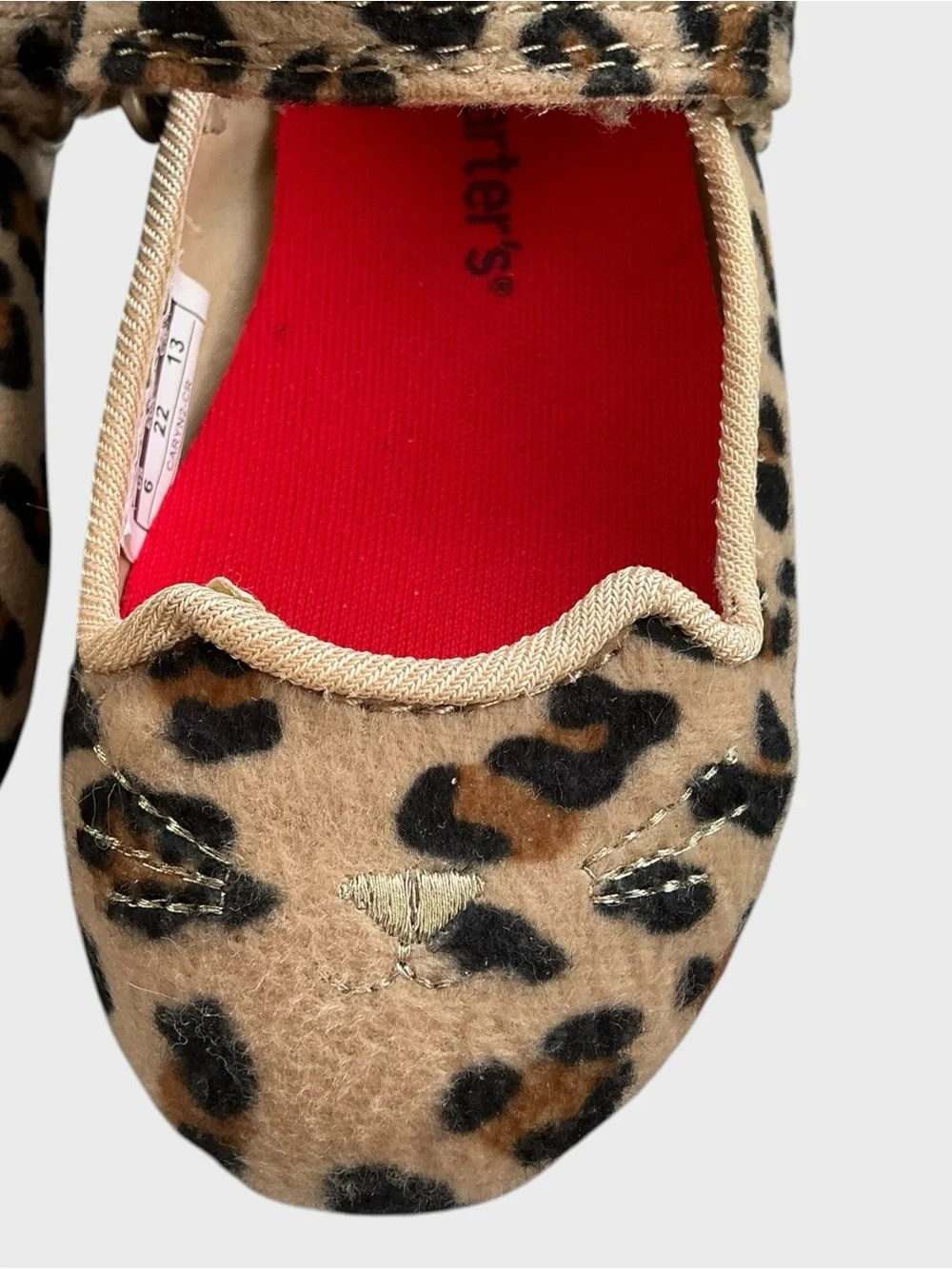 Carter’s Leopard Cat Mary Jane Flats Baby Girl Size 6